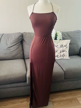Chocolate Brown Strappy Bodycon Dress
